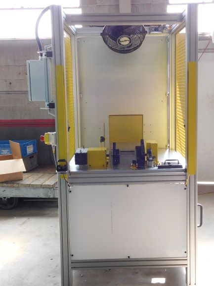 foil application assembly machine mass production quick cycle time pneumatic actuation sensing feedback control automation HMI custom design built integration