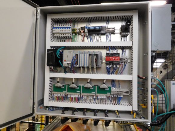 electrical box buildout rsw robotic welding cell fixture tooling jig communication io i/o handshake micrologix allen bradley plc programmable logic control